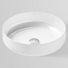 ALAPE AB.SO450.1 okrúhle umývadlo na dosku bez otvoru, bez prepadu, priemer 450 mm, biela alpská, s povrchom ProShield, 3503000000