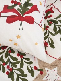 Vianočné predĺžené bavlnené obliečky Renforcé – Kúzlo Vianoc krémové