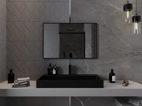 Mexen Loft kúpeľňové zrkadlo obdĺžnikové 90 x 60 cm, čierny rám - 9852-090-060-000-70