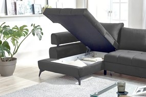 Rohová sedacia súprava Paris, antracitová látka, ľavý roh