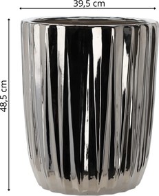 Keramický obal na květináč Frosis 39,5 cm stříbrný