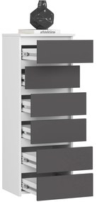 Komoda CL6 40 m bílá/grafitově šedá