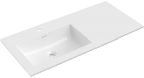 Mexen Otis, umývadlo zapustené do dosky, ľavé, 101 × 46,5 cm, biela lesklá, 25181000L