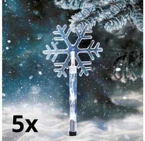 Solight 1v281 - SADA 5x LED Vonkajšia vianočná lampa LED/3xAA/studená biela IP44 1v281