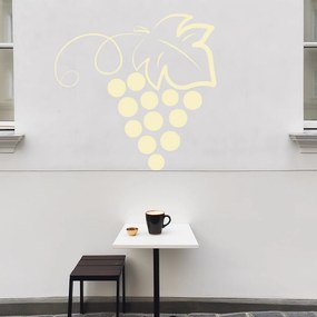 Veselá Stena Samolepka Strapec hroznového vína Farba: béžová, Veľkosť: 100 x 100 cm