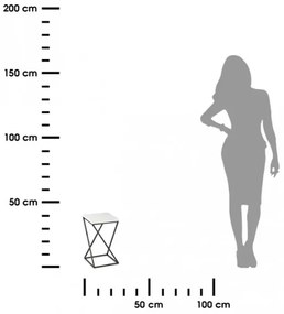Stojan na kvetiny LOFT 40x24 cm čierna/biela