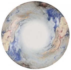 Porcelánová sada 24 ks talířů BlueEarth bílá/modrá
