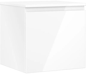 Mexen Orio, kúpeľňová skrinka 50 cm s hornou časťou, 1 zásuvka, biela lesklá, 91A10-05047-1-BFC00