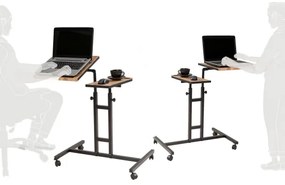 Polohovateľný stôl GLEN 87x67 cm hnedá/čierna