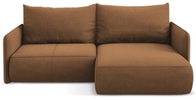 Oranžová rozkladacia/s úložným priestorom rohová pohovka (pravý roh) Nanea – Makamii