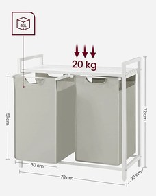 Dekorstudio Kôš na pranie dvojkomorový v bielej farbe - BLH201W01