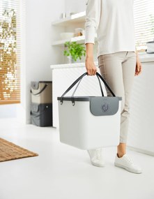 XL - Odpadkový kôš na triedený odpad ALBULA, 40 l, biely/antracit