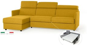 Rohová rozkladacia sedacia súprava na každodenné spanie TAVOLA MINI, žltá (penelope 08)