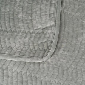 Sivozelený zamatový prešívaný pléd 230x260 cm – Ixia
