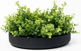 Dekoračná miska ORYVEN, sklolaminát s drážkami, priemer 30 cm, antracit