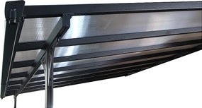 Pergola 618 x 305 cm (čierná+šedý polykarbonát)