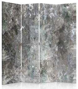 Ozdobný paraván, Betonová stěna - 145x170 cm, štvordielny, klasický paraván