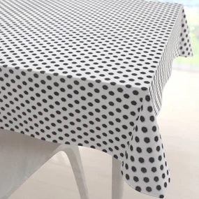 Biante Bavlnený štvorcový obrus Sandra SA-286 Sivé bodky na bielom 130x130 cm