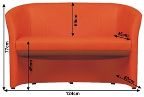 Tempo Kondela Dvojkreslo, ekokoža oranžová, CUBA