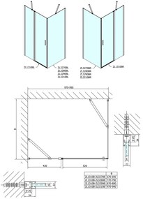 Polysan Polysan, ZOOM LINE BLACK sprchové dvere 1000mm, číre sklo, ZL1310B