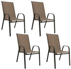 Záhradné kreslá TAVERNO set 4 ks hnedá/čierna