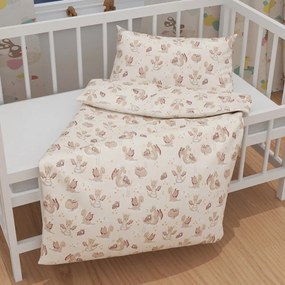 Biante Detské bavlnené posteľné obliečky do postieľky Sandra SA-467 Dráčikovia na žltobéžovom Do postieľky 90x140 a 50x70 cm