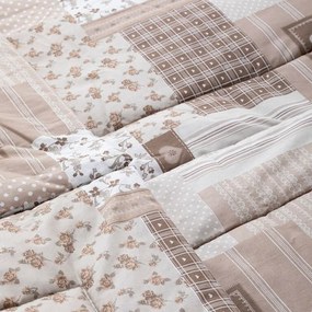 Letná sada periny a vankúša PATCHWORK, béžová
