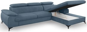 Rohová sedacia súprava Scala, denimovo modrá látka, pravý roh
