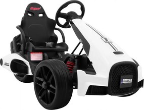 Ramiz Detská motokára na batérie Bolid XR-1 biela + nastaviteľné riadidlá + tvarované sedadlo