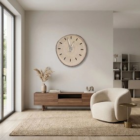 Nástenné hodiny z kmeňu stromu s originálnou kôrou  | KOTO: Amber - 3072 26-29 cm 4815-115591 KOR008-29-AMBER