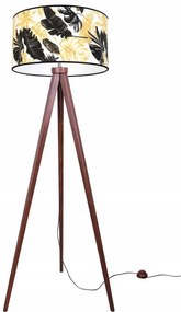 Stojacia lampa Gold Flowers, 1x biele textilné tienidlo s kvetinovým vzorom, (výber zo 4 farieb konštrukcie), (fi 35cm)