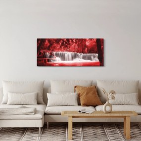 Obraz - Červený, vodopád (120x50 cm)