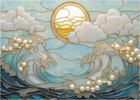 Sklenený obraz - 3D perly v oceáne (70x50 cm)