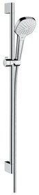 Hansgrohe Croma Select E, sprchová sada Vario EcoSmart 9 l/min so sprchovou tyčou 90 cm, biela/chrómová, HAN-26593400