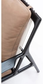 Čierno-béžové kožené kreslo Dedo – Gazzda