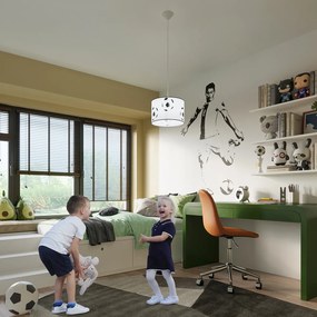 Detské závesné svietidlo Ball A, 1x plastové tienidlo so vzorom, (fi 30cm)