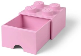 Svetloružový úložný box štvorec LEGO®