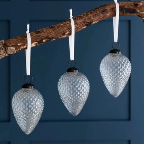 Garden Trading Závesná ozdoba Elkstone Baubles Clear - set 3 ks