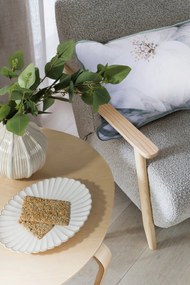 DEKORAČNÝ KERAMICKÝ PODNOS AVRIL 31X21X3 CM KRÉMOVÁ