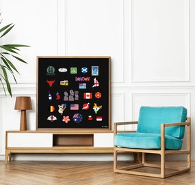 Toptabule.sk  Čierna tabuľa na magnetky v drevenom ráme mahagón 150x100 cm