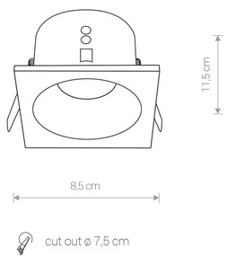 NOWODVORSKI Vonkajšie podhľadové osvetlenie DELTA, 1xGU10, 15W, biele