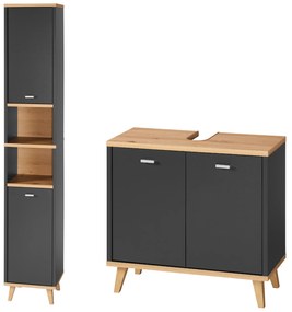 Livarno®  Vysoká skrinka do kúpeľne Corfu + Skrinka pod umývadlo Corfu  (800011625)