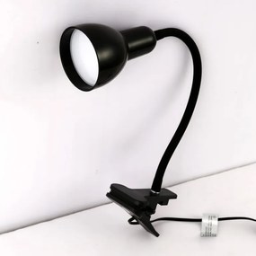 NIPEKO Flexibilná stolná LED lampa s klipom, 5 W, teplá biela, 31 cm, čierna