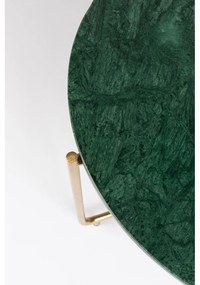 Okrúhly konferenčný stolík s mramorovou doskou v zeleno-zlatej farbe ø 70 cm Timpa – White Label