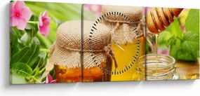 Obraz medu (s hodinami) (90x30 cm)