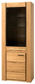Vitrína Velvet II 10 s LED osvětlením 75 cm z masivu levá dub přírodní