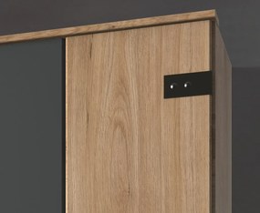 Šatníková skriňa so zásuvkami Cork, 180 cm, doskový dub/grafit