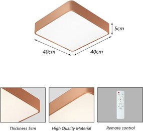 BRILAGI - LED stmievateľné stropné svietidlo POOL SQUARE LED/36W/230V 40x40 cm medená + s diaľkovým ovládaním