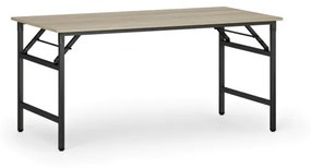Konferenčný stôl FAST READY s čiernou podnožou, 1600 x 800 x 750 mm, dub prírodný