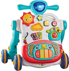 LEAN Toys Interaktívny učebný panel 3v1 pre detský kočík Blue